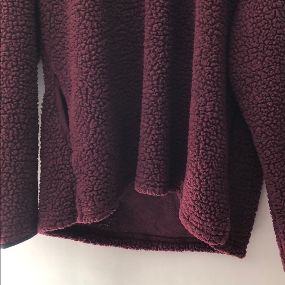 🍷ONE DAY SALE🍷 VS PINK Maroon Sherpa Pullover - Picture 6 of 7